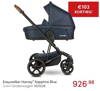 Aanbiedingen Easywalker harvey3 sapphire blue 3-in-1 kinderwagen - Easywalker - Geldig van 10/07/2021 tot 17/07/2021 bij Baby & Tiener Megastore