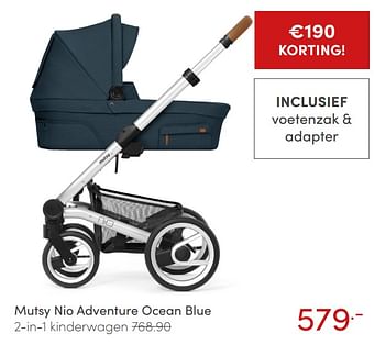 Aanbiedingen Mutsy nio adventure ocean blue 2-in-1 kinderwagen - Mutsy - Geldig van 10/07/2021 tot 17/07/2021 bij Baby & Tiener Megastore