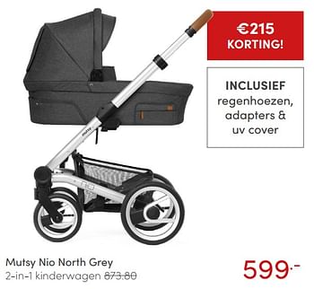 Aanbiedingen Mutsy nio north grey 2-in-1 kinderwagen - Mutsy - Geldig van 10/07/2021 tot 17/07/2021 bij Baby & Tiener Megastore