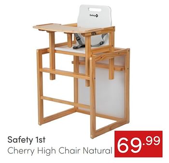 Aanbiedingen Safety 1st cherry high chair natural - Safety 1st - Geldig van 10/07/2021 tot 17/07/2021 bij Baby & Tiener Megastore