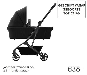 Aanbiedingen Joolz aer refined black 2-in-1 kinderwagen - Joolz - Geldig van 10/07/2021 tot 17/07/2021 bij Baby & Tiener Megastore