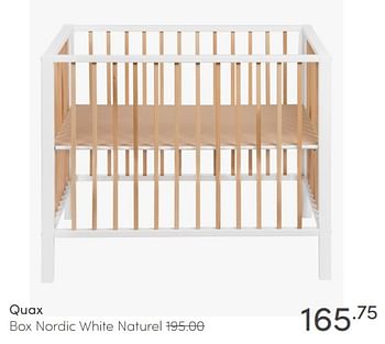 Aanbiedingen Quax box nordic white naturel - Quax - Geldig van 10/07/2021 tot 17/07/2021 bij Baby & Tiener Megastore