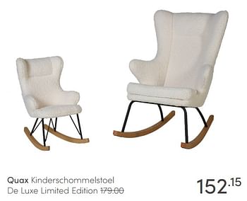 Aanbiedingen Quax kinderschommelstoel de luxe limited edition - Quax - Geldig van 10/07/2021 tot 17/07/2021 bij Baby & Tiener Megastore