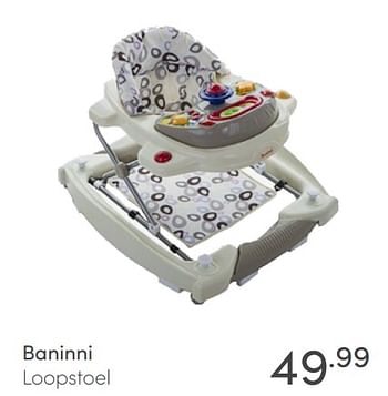 Aanbiedingen Baninni loopstoel - Baninni - Geldig van 10/07/2021 tot 17/07/2021 bij Baby & Tiener Megastore