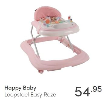 Aanbiedingen Happy baby loopstoel easy roze - Happybaby - Geldig van 10/07/2021 tot 17/07/2021 bij Baby & Tiener Megastore