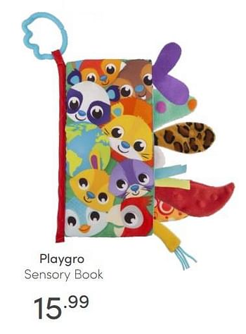 Aanbiedingen Playgro sensory book - Playgro - Geldig van 10/07/2021 tot 17/07/2021 bij Baby & Tiener Megastore