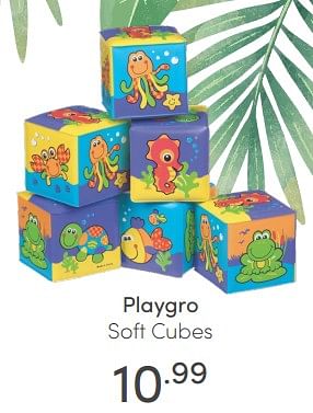 Aanbiedingen Playgro soft cubes - Playgro - Geldig van 10/07/2021 tot 17/07/2021 bij Baby & Tiener Megastore