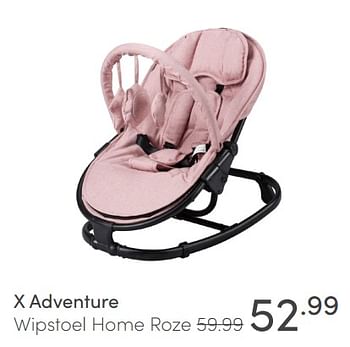 Aanbiedingen X adventure wipstoel home roze - Xadventure - Geldig van 10/07/2021 tot 17/07/2021 bij Baby & Tiener Megastore