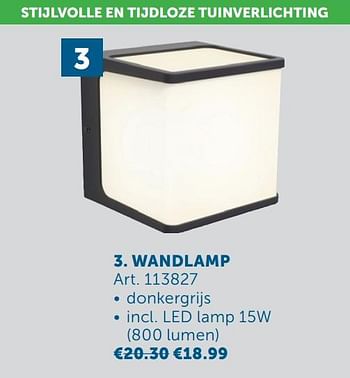 Aanbiedingen Wandlamp - Geldig van 20/07/2021 tot 16/08/2021 bij Zelfbouwmarkt