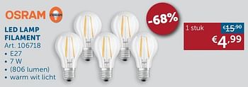 Aanbiedingen Led lamp filament - Osram - Geldig van 20/07/2021 tot 16/08/2021 bij Zelfbouwmarkt