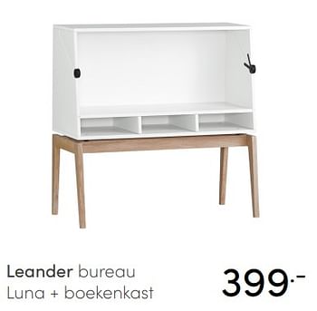 Aanbiedingen Leander bureau luna + boekenkast - Leander - Geldig van 18/07/2021 tot 24/07/2021 bij Baby & Tiener Megastore