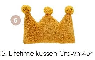 Aanbiedingen Lifetime kussen crown - Lifetime - Geldig van 18/07/2021 tot 24/07/2021 bij Baby & Tiener Megastore