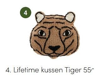 Aanbiedingen Lifetime kussen tiger - Lifetime - Geldig van 18/07/2021 tot 24/07/2021 bij Baby & Tiener Megastore
