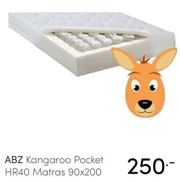 Aanbiedingen Abz kangaroo pocket hr40 matras - ABZ - Geldig van 18/07/2021 tot 24/07/2021 bij Baby & Tiener Megastore
