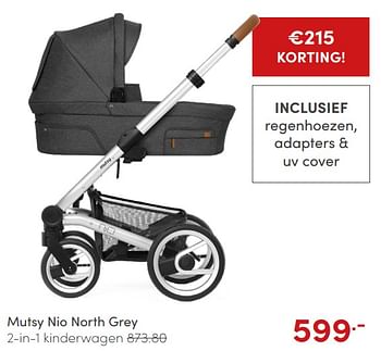 Aanbiedingen Mutsy nio north grey 2-in-1 kinderwagen - Mutsy - Geldig van 18/07/2021 tot 24/07/2021 bij Baby & Tiener Megastore