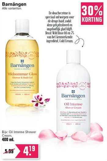 Aanbiedingen Barnângen oil lntense shower cream - BarnÃ¤ngen  - Geldig van 14/07/2021 tot 31/07/2021 bij De Online Drogist