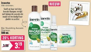 Aanbiedingen Inecto nourishing avocado shampoo - Inecto - Geldig van 14/07/2021 tot 31/07/2021 bij De Online Drogist