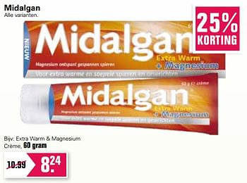 Aanbiedingen Midalgan extra warm + magnesium crème - Midalgan - Geldig van 14/07/2021 tot 31/07/2021 bij De Online Drogist
