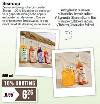 Aanbiedingen Searoop zeeuwse biologische limonade siroop - Searoop - Geldig van 14/07/2021 tot 31/07/2021 bij De Online Drogist