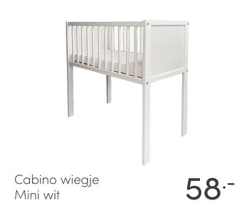 Aanbiedingen Cabino wiegje mini wit - Cabino - Geldig van 18/07/2021 tot 24/07/2021 bij Baby & Tiener Megastore