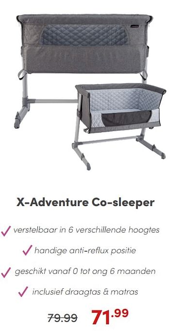 Aanbiedingen X-adventure co-sleeper - Xadventure - Geldig van 18/07/2021 tot 24/07/2021 bij Baby & Tiener Megastore
