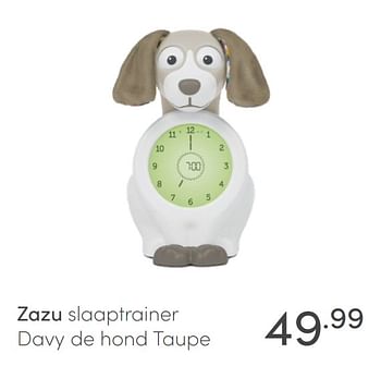 Aanbiedingen Zazu slaaptrainer davy de hond taupe - Zazu - Geldig van 18/07/2021 tot 24/07/2021 bij Baby & Tiener Megastore