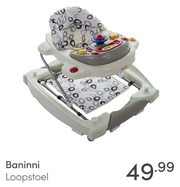 Aanbiedingen Baninni loopstoel - Baninni - Geldig van 18/07/2021 tot 24/07/2021 bij Baby & Tiener Megastore