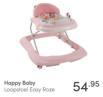 Aanbiedingen Happy baby loopstoel easy roze - Happybaby - Geldig van 18/07/2021 tot 24/07/2021 bij Baby & Tiener Megastore