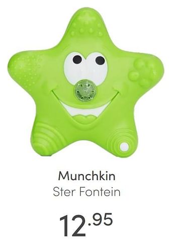Aanbiedingen Munchkin ster fontein - Munchkin - Geldig van 18/07/2021 tot 24/07/2021 bij Baby & Tiener Megastore