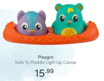Aanbiedingen Playgro safe to paddle light up canoe - Playgro - Geldig van 18/07/2021 tot 24/07/2021 bij Baby & Tiener Megastore