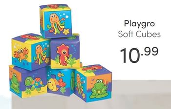 Aanbiedingen Playgro soft cubes - Playgro - Geldig van 18/07/2021 tot 24/07/2021 bij Baby & Tiener Megastore