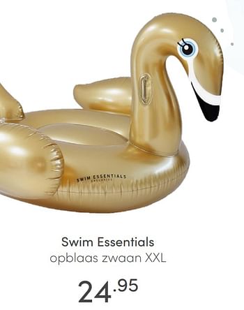 Aanbiedingen Swim essentials opblaas zwaan xxl - Swim Essentials - Geldig van 18/07/2021 tot 24/07/2021 bij Baby & Tiener Megastore