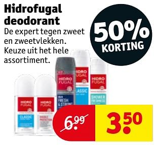 Aanbiedingen Hidrofugal deodorant - Huismerk - Kruidvat - Geldig van 20/07/2021 tot 25/07/2021 bij Kruidvat