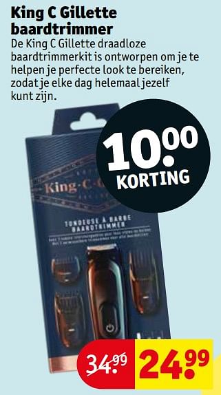 Aanbiedingen King c gillette baardtrimmer - Gillette - Geldig van 20/07/2021 tot 25/07/2021 bij Kruidvat