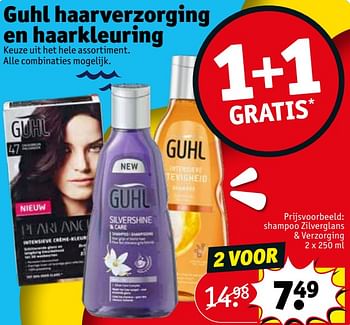 Aanbiedingen Shampoo zilverglans + verzorging - Guhl - Geldig van 20/07/2021 tot 25/07/2021 bij Kruidvat