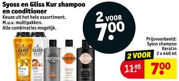 Aanbiedingen Syoss shampoo keratin - Schwartzkopf - Geldig van 20/07/2021 tot 25/07/2021 bij Kruidvat