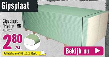 Aanbiedingen Gipsplaat hydro rk - Huismerk Hornbach - Geldig van 28/06/2021 tot 25/07/2021 bij Hornbach