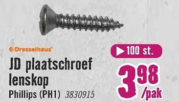 Aanbiedingen Jd plaatschroef lenskop phillips ph1 - Dresselhaus - Geldig van 28/06/2021 tot 25/07/2021 bij Hornbach