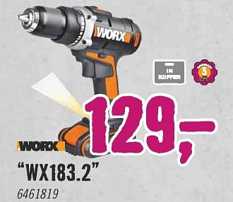 Aanbiedingen Worx accuschroef--boormachine wx183.2 - Worx - Geldig van 28/06/2021 tot 25/07/2021 bij Hornbach