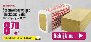 Aanbiedingen Steenwolbouwplaat rocksono solid - Rockwool - Geldig van 28/06/2021 tot 25/07/2021 bij Hornbach
