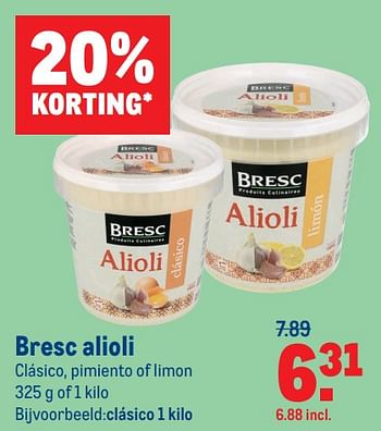 Aanbiedingen Bresc alioli clásico - Bresc - Geldig van 07/07/2021 tot 03/08/2021 bij Makro