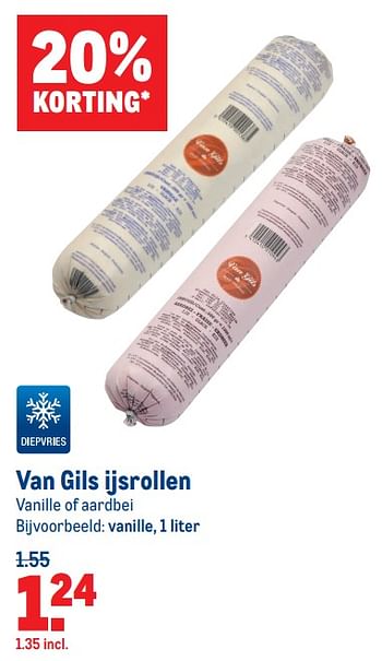 Aanbiedingen Van gils ijsrollen vanille - Van Gils - Geldig van 07/07/2021 tot 03/08/2021 bij Makro