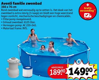 Aanbiedingen Avenli familie zwembad - Huismerk - Kruidvat - Geldig van 20/07/2021 tot 25/07/2021 bij Kruidvat