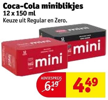 Aanbiedingen Coca-cola miniblikjes - Coca Cola - Geldig van 20/07/2021 tot 25/07/2021 bij Kruidvat