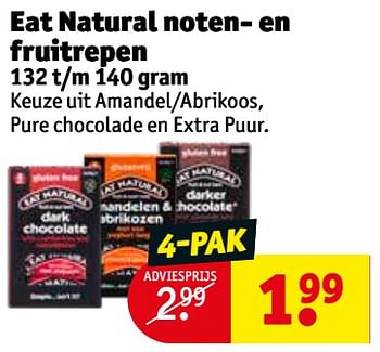 Aanbiedingen Eat natural noten- en fruitrepen - Eat Natural - Geldig van 20/07/2021 tot 25/07/2021 bij Kruidvat