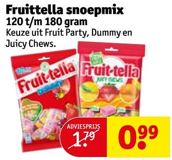 Aanbiedingen Fruittella snoepmix - Fruittella - Geldig van 20/07/2021 tot 25/07/2021 bij Kruidvat