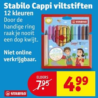 Aanbiedingen Stabilo cappi viltstiften - Stabilo - Geldig van 20/07/2021 tot 25/07/2021 bij Kruidvat