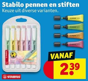 Aanbiedingen Stabilo pennen en stiften - Stabilo - Geldig van 20/07/2021 tot 25/07/2021 bij Kruidvat