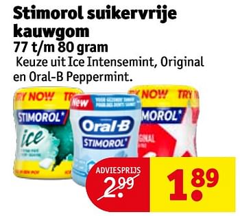 Aanbiedingen Stimorol suikervrije kauwgom - Stimorol - Geldig van 20/07/2021 tot 25/07/2021 bij Kruidvat