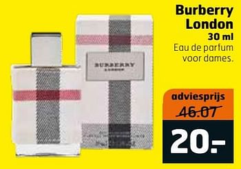 Aanbiedingen Burberry london eau de parfum voor dames - Burberry - Geldig van 20/07/2021 tot 01/08/2021 bij Trekpleister